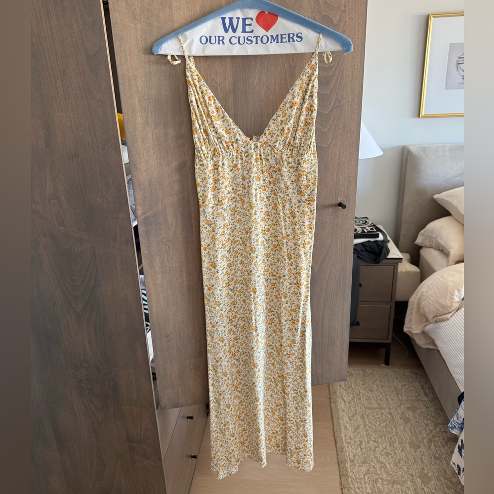 Reformation Yellow Floral Midi Dress - Picture 3 of 3